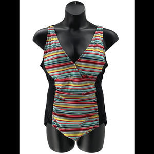 Dolfin Aquashape Womens V-Neck Front Panel 1-Piece Sunset - Regular